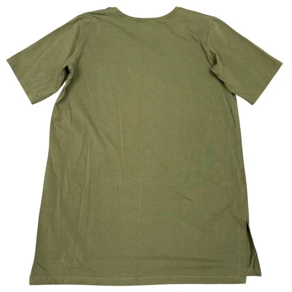 EILEEN FISHER Organic Pima Cotton Jersey T-Shirt Dress "Seaweed" F17OJ | Size L - Picture 7 of 12